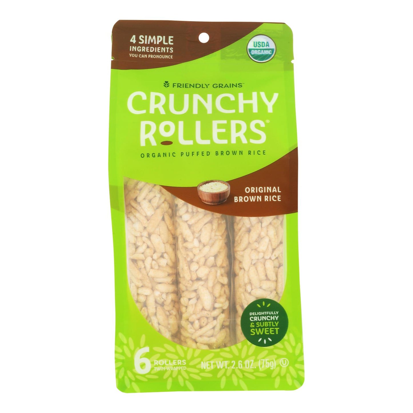 Crunchy Rollers - Rollo de arroz integral - Caja de 8 - 2.6 oz