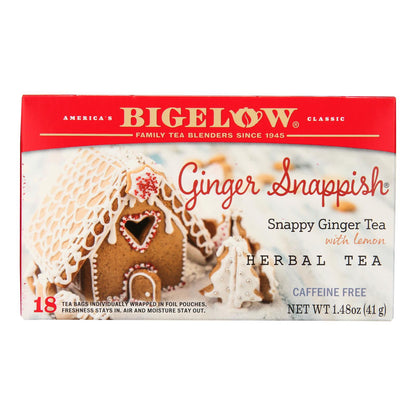 Té Bigelow - Té Ginger Snappish - Caja de 6 - 18 bolsas