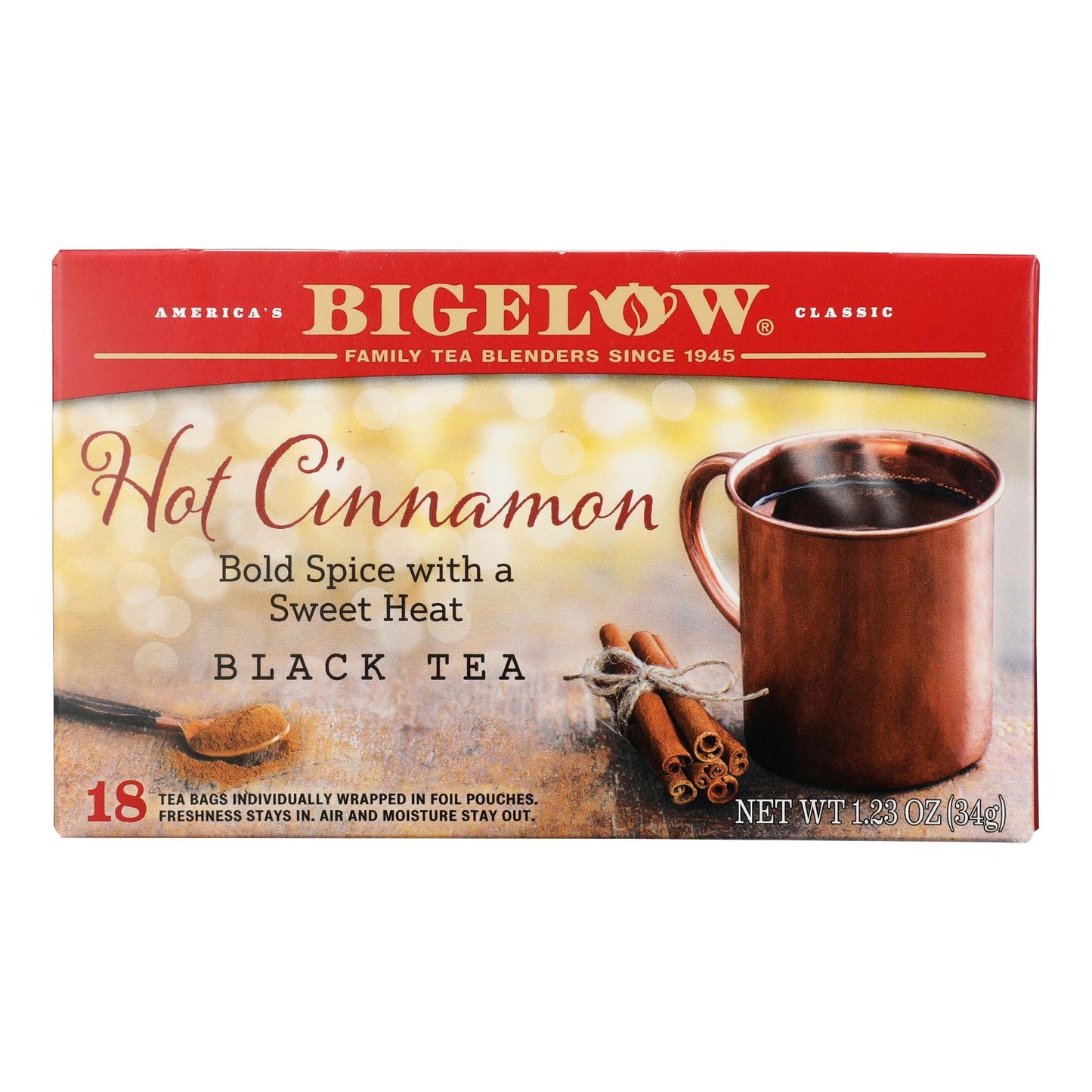 Bigelow Tea - Té caliente con canela - Caja de 6 - 18 bolsas