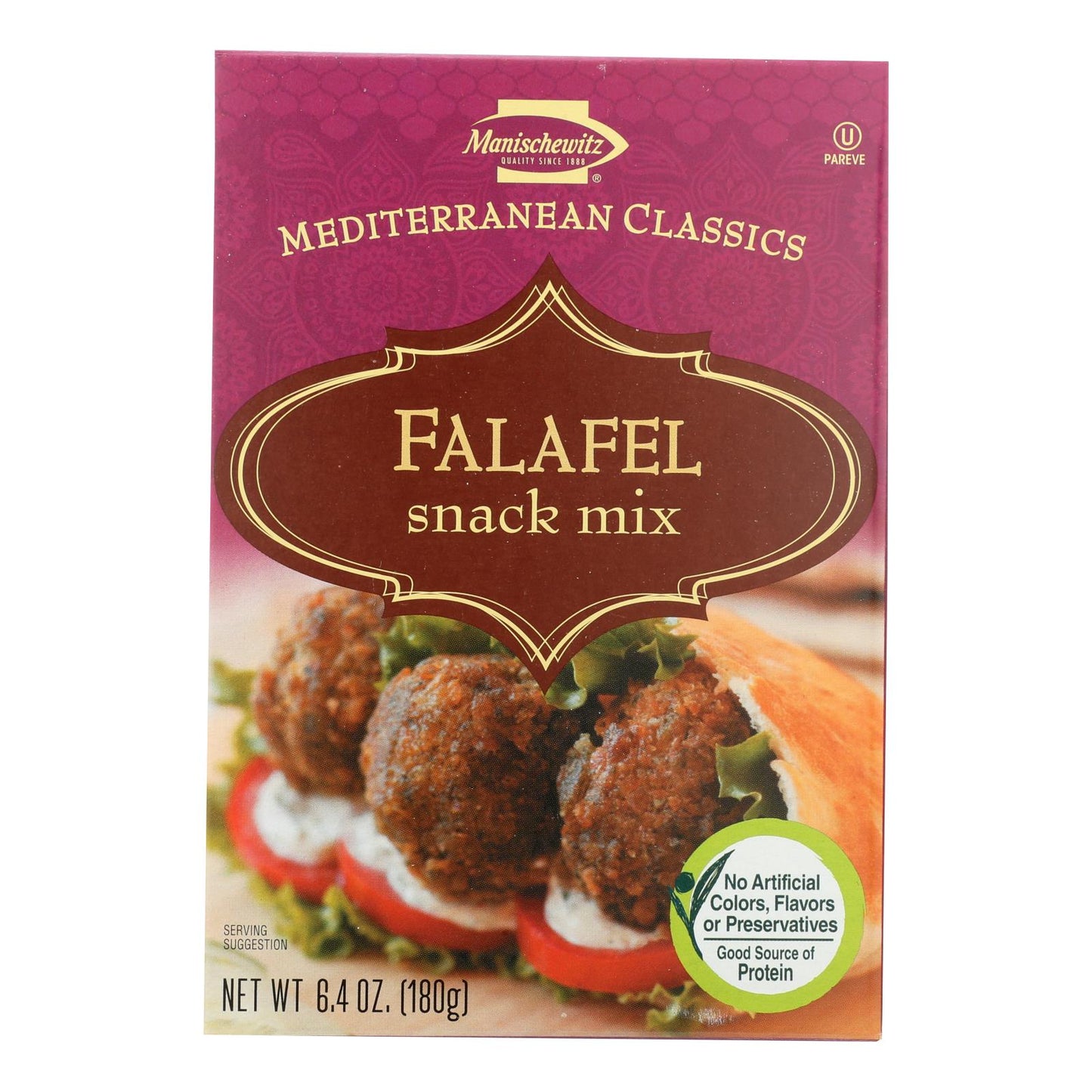 Manischewitz - Mezcla de bocadillos mediterráneos de falafel - Caja de 12 - 6.4 oz.