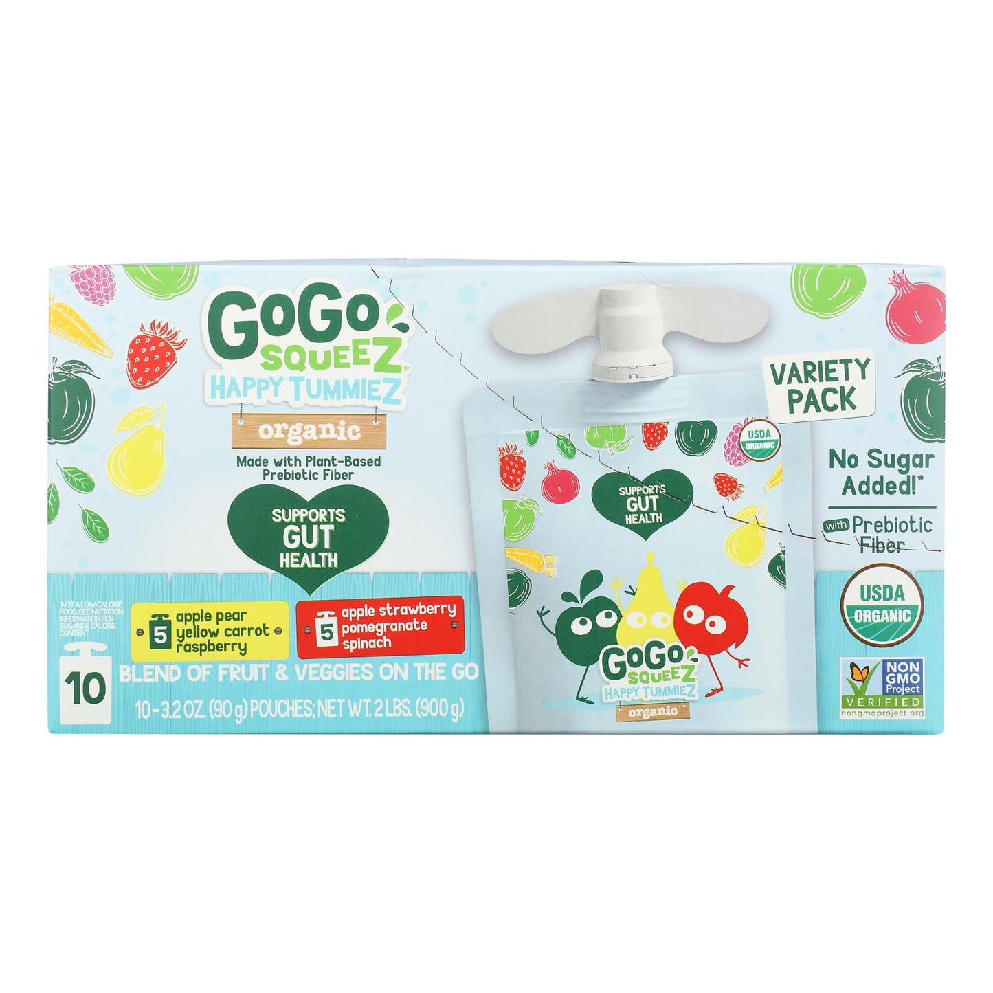 Gogo Squeez - Pajita de manzana Hpytumz - Caja de 6-10/3,2 oz