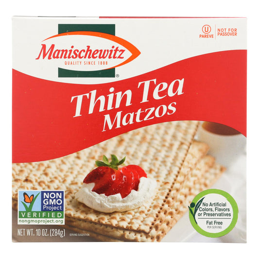 Manischewitz - Thin Matzo Tea Crackers - Case Of 12 - 10 Oz.