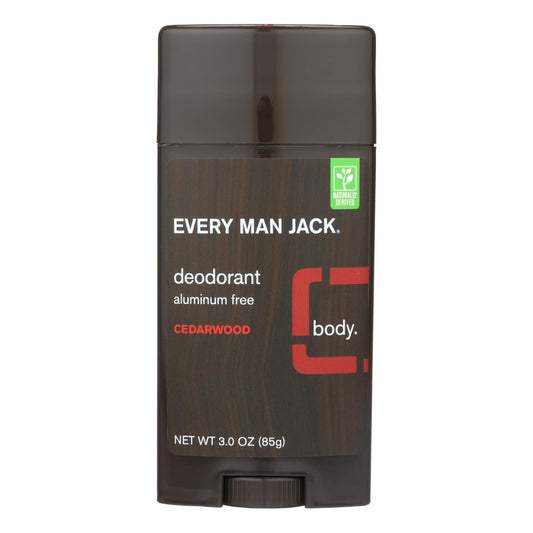 Desodorante corporal Every Man Jack, madera de cedro, sin aluminio, 3 oz