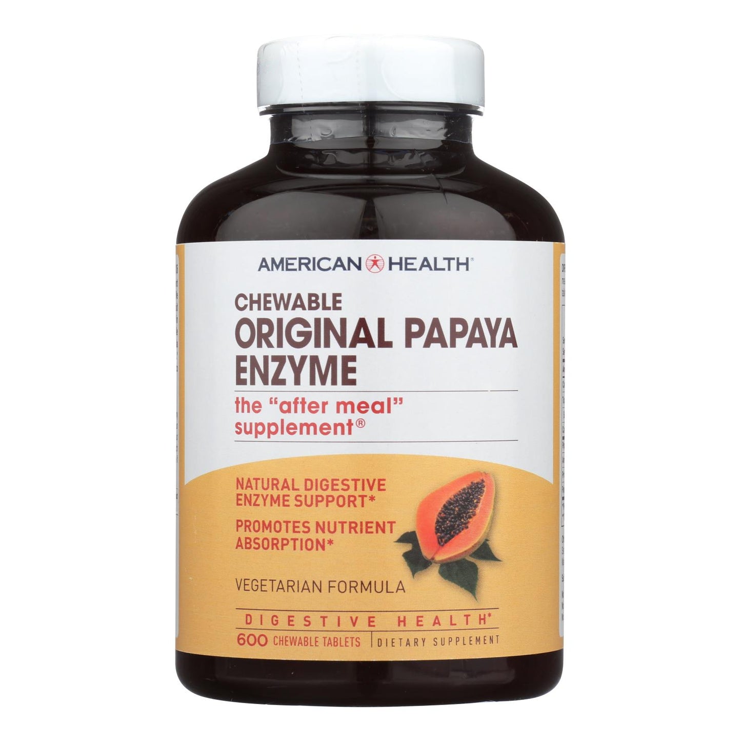 American Health - Enzima de papaya original masticable - 600 comprimidos