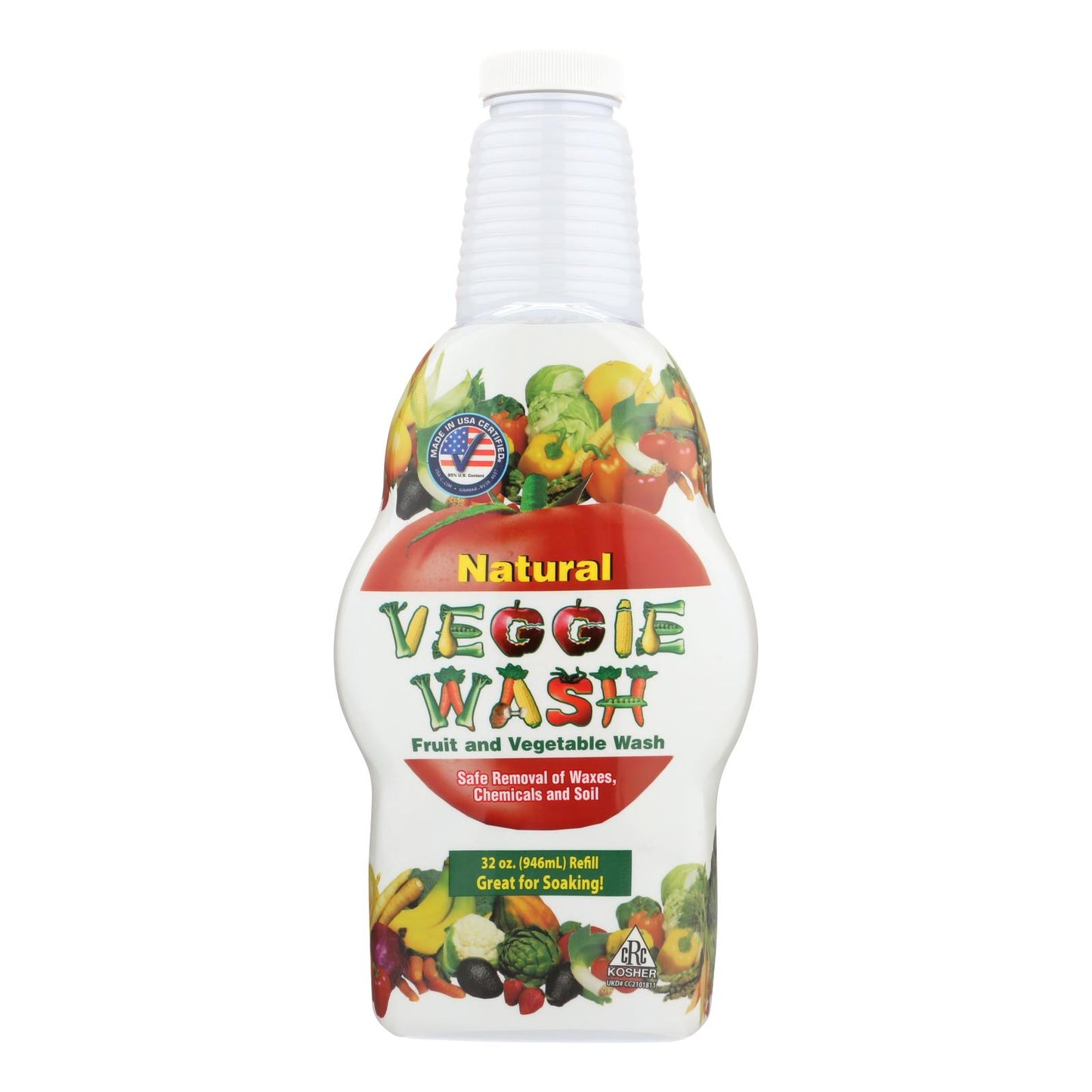 Botella de lavado y remojo totalmente natural para frutas y verduras Citrus Magic, 32 onzas líquidas