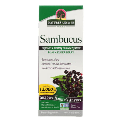 Nature's Answer - Sambucus Nigra Black Elder Berry Extract - 4 Fl Oz