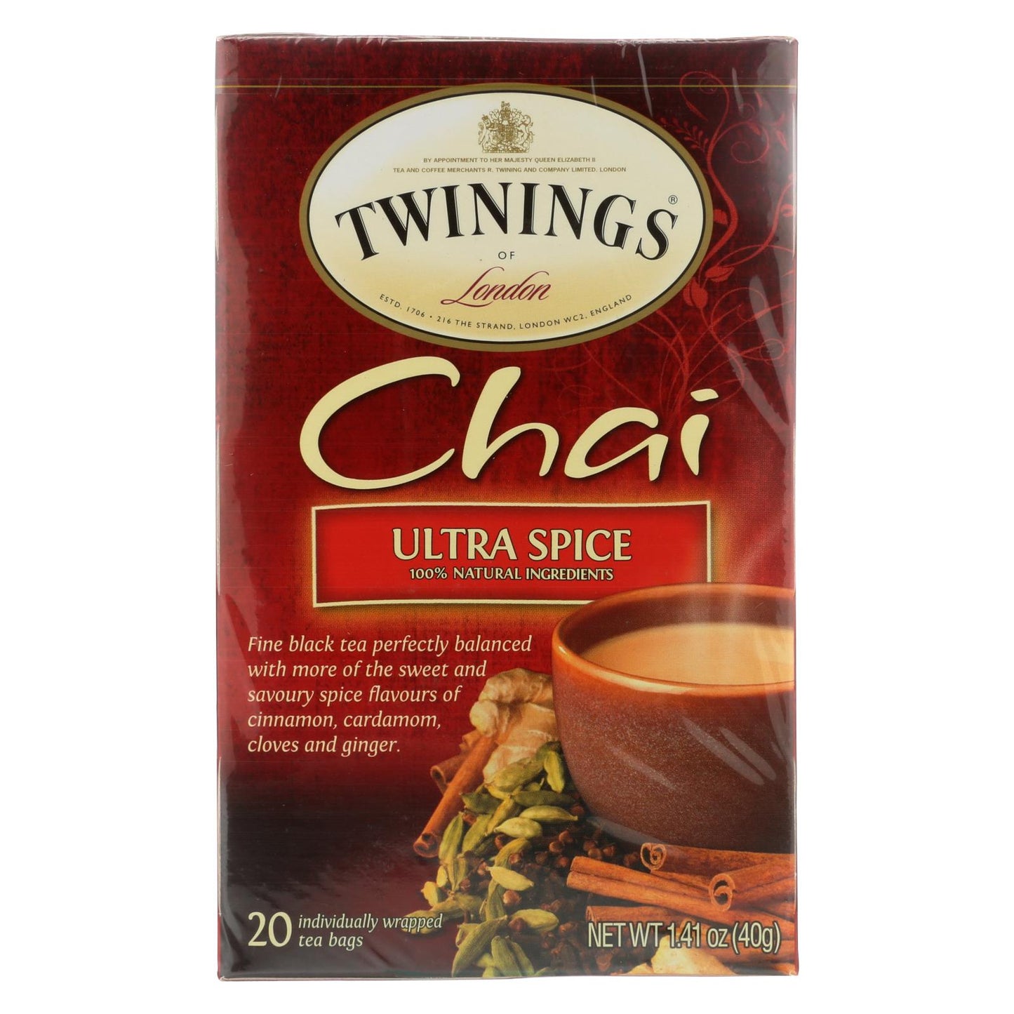 Twinings Tea Chai - Ultra Spice - Case Of 6 - 20 Bags