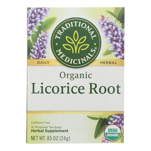 Traditional Medicinals Organic Licorice Root Herbal Tea - 16 Tea Bags - Case Of 6