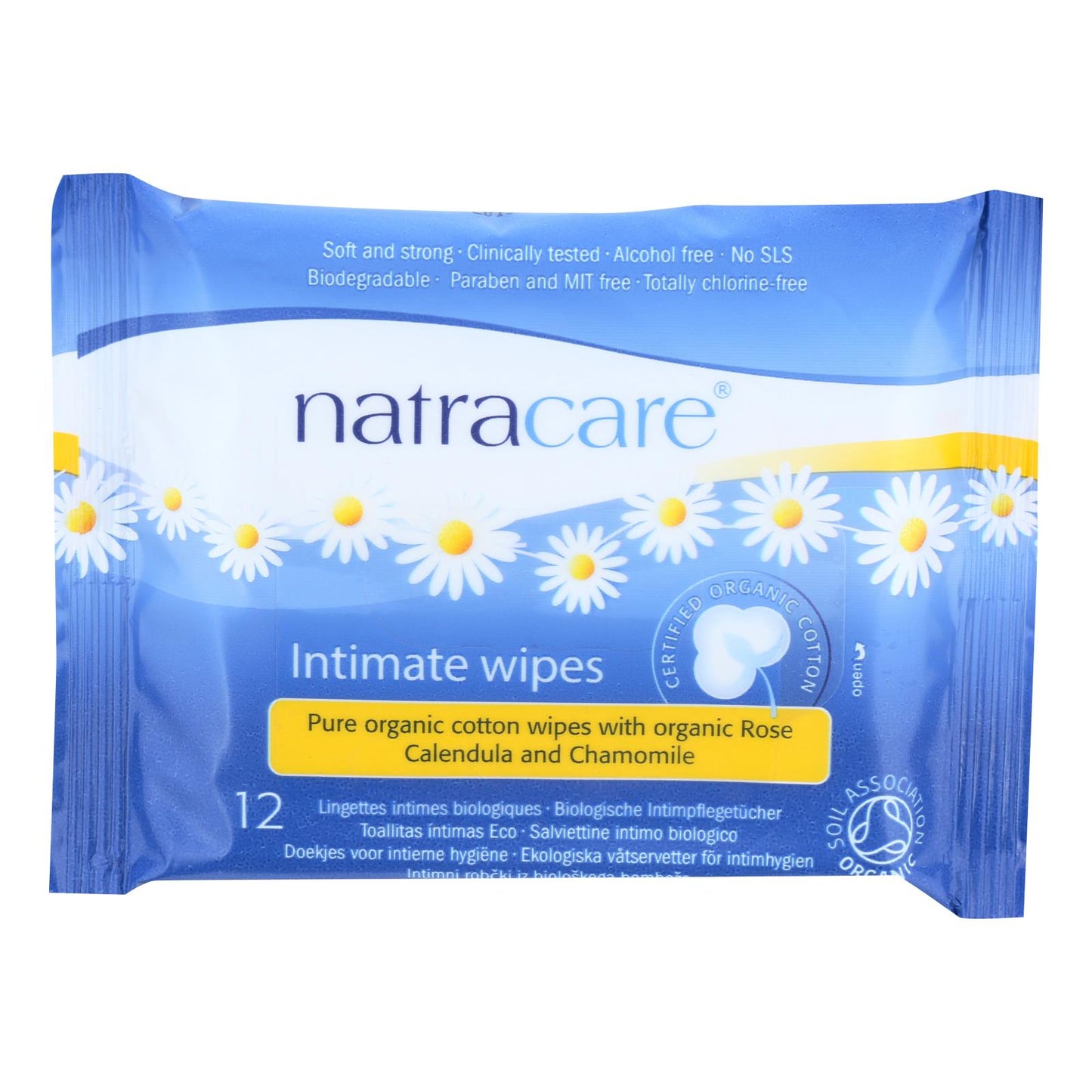 Natracare 有机棉私密湿巾 - 12 片 - 12 盒