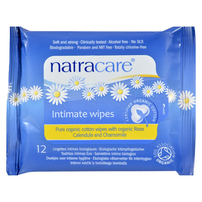 Natracare 有机棉私密湿巾 - 12 片 - 12 盒