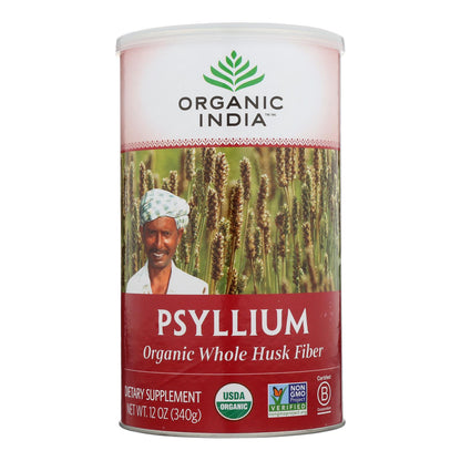 Cáscara entera de psyllium de Organic India Fiber Harmony - 12 oz