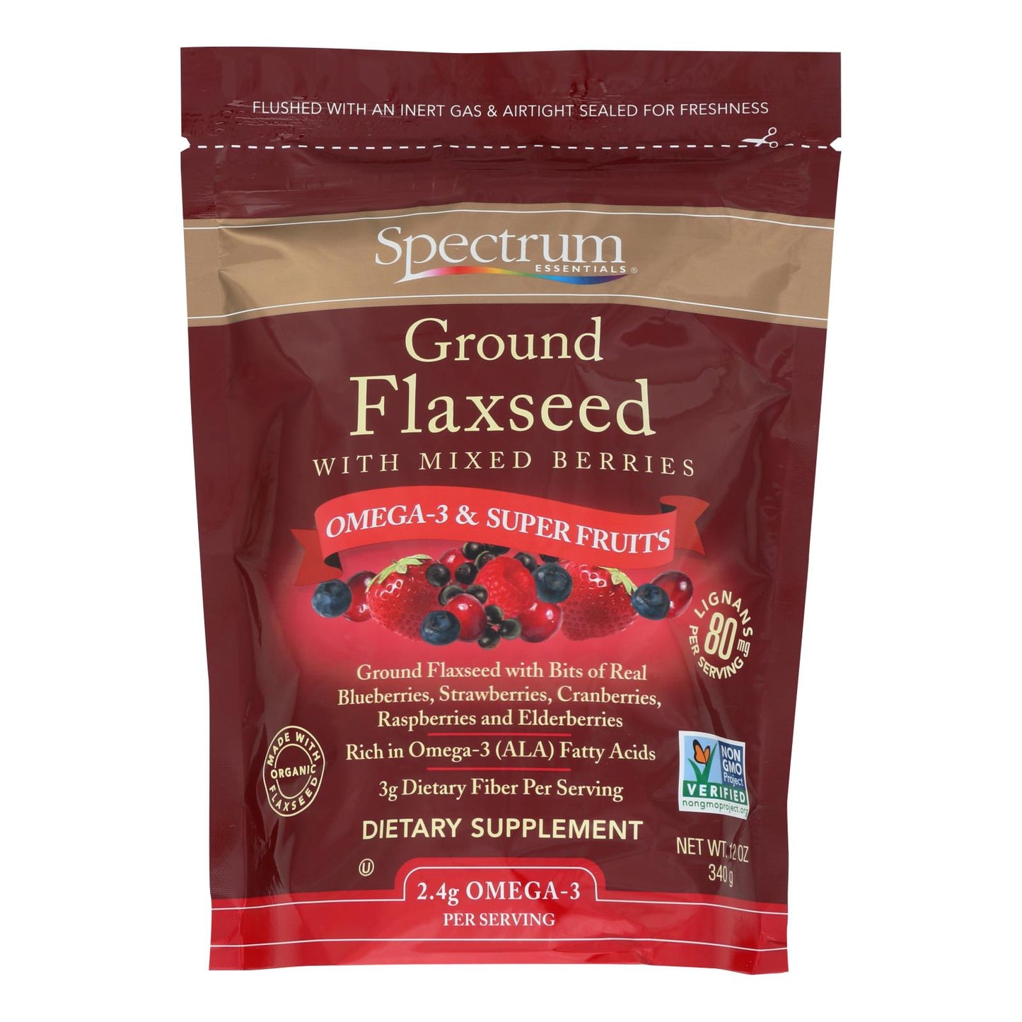 Spectrum Essentials Ground Flax With Mixed Berries - 12 Oz