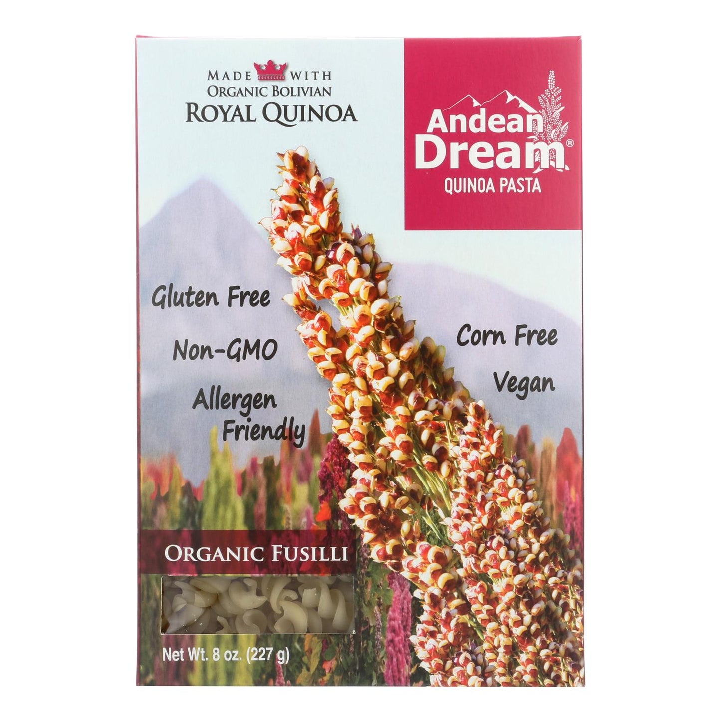 Andean Dream Gluten Free Organic Fusilli Quinoa Pasta - Case Of 12 - 8 Oz.