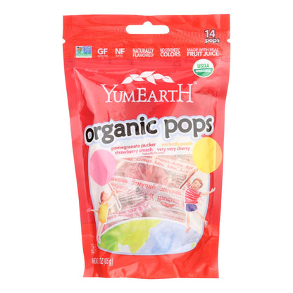 Piruletas orgánicas Yummy Earth de sabores variados - 3 oz - Caja de 6