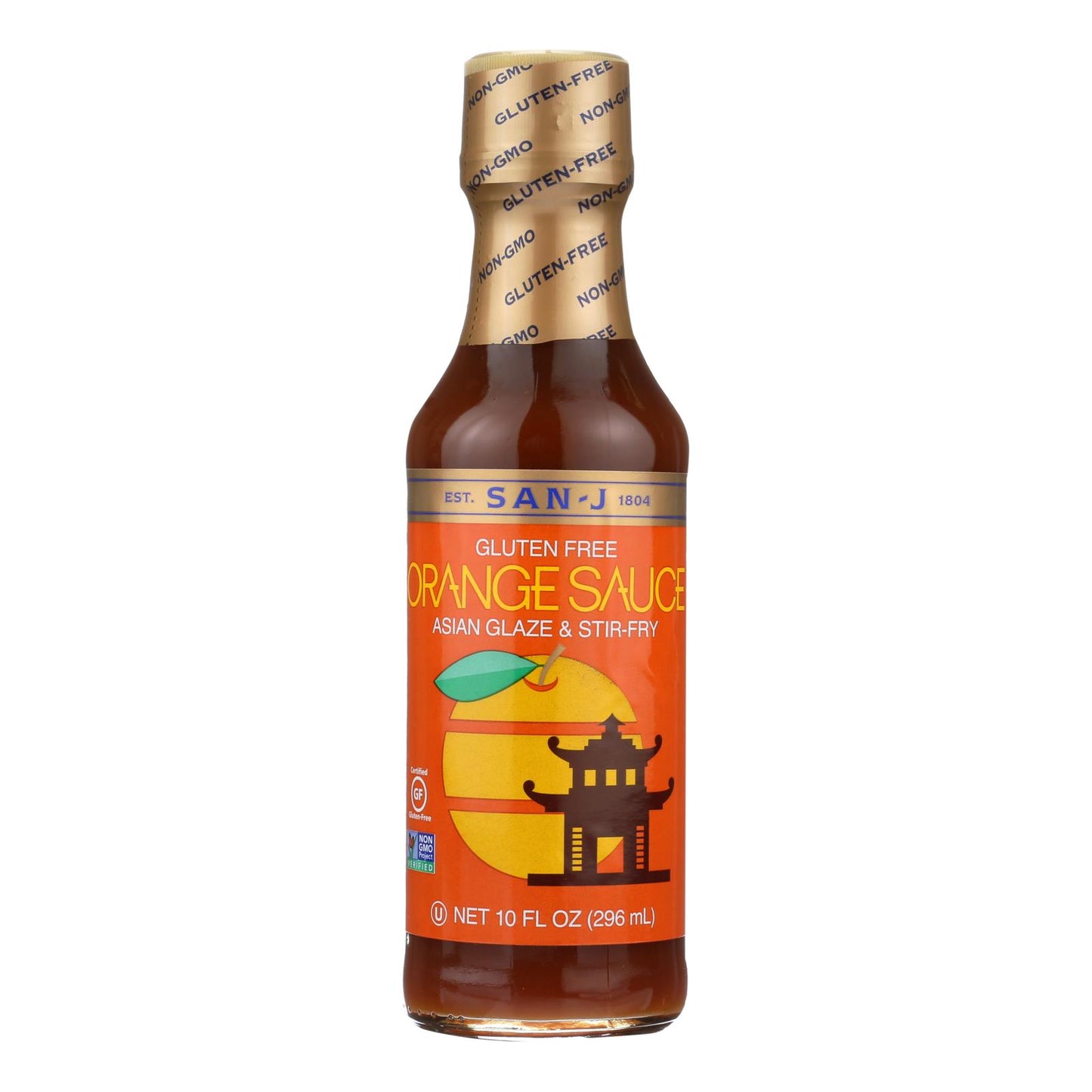 Salsa para cocinar San-J - Naranja - Caja de 6 - 10 Fl Oz.