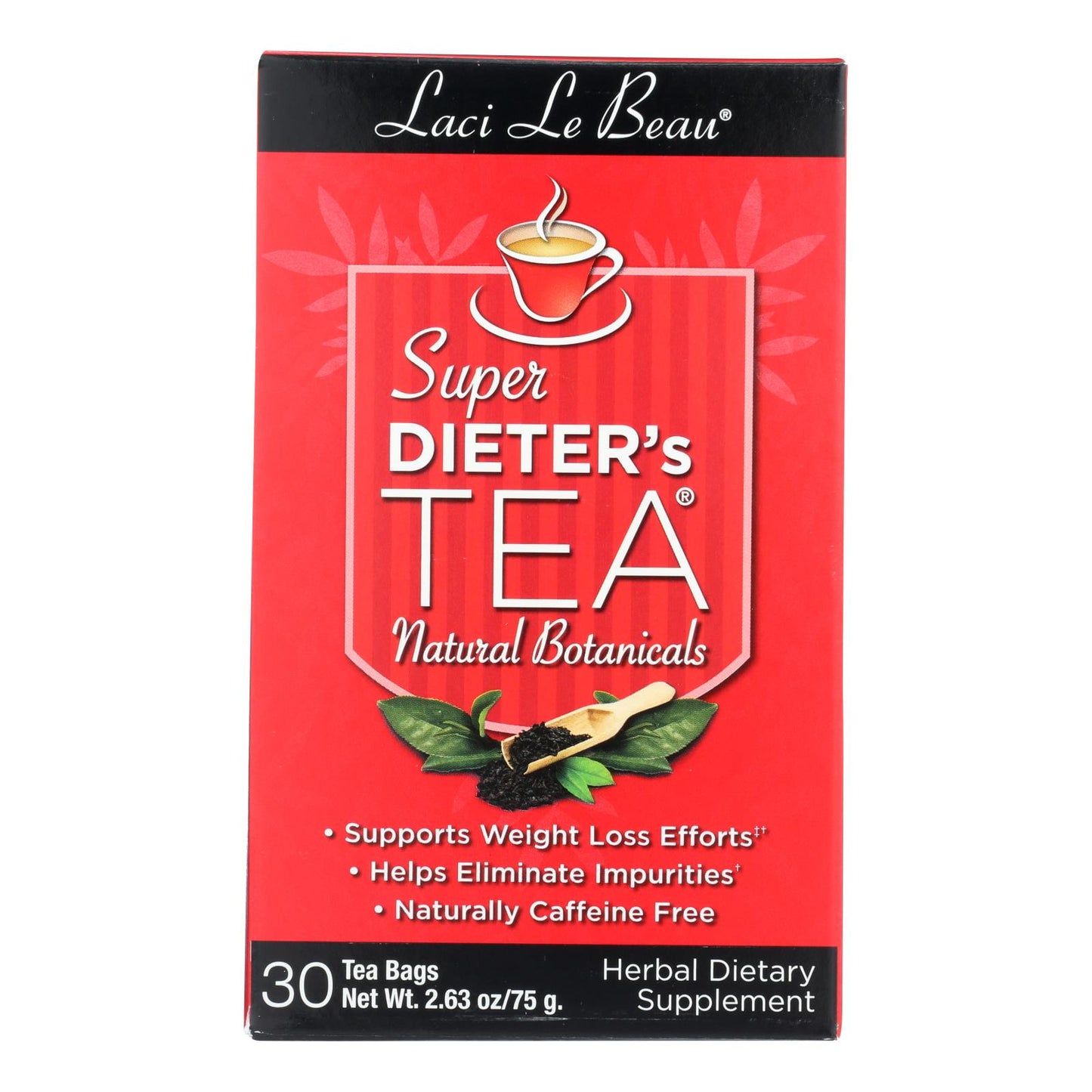 Té Laci Le Beau Super Dieter's Tea con ingredientes botánicos totalmente naturales - 30 bolsitas de té