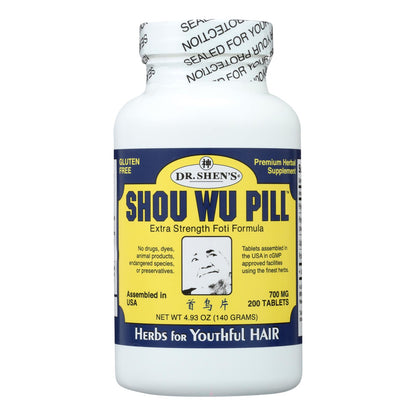 Dr. Shen's Shou Wu Youthful Hair Pill - 700 Mg - 200 Tablets