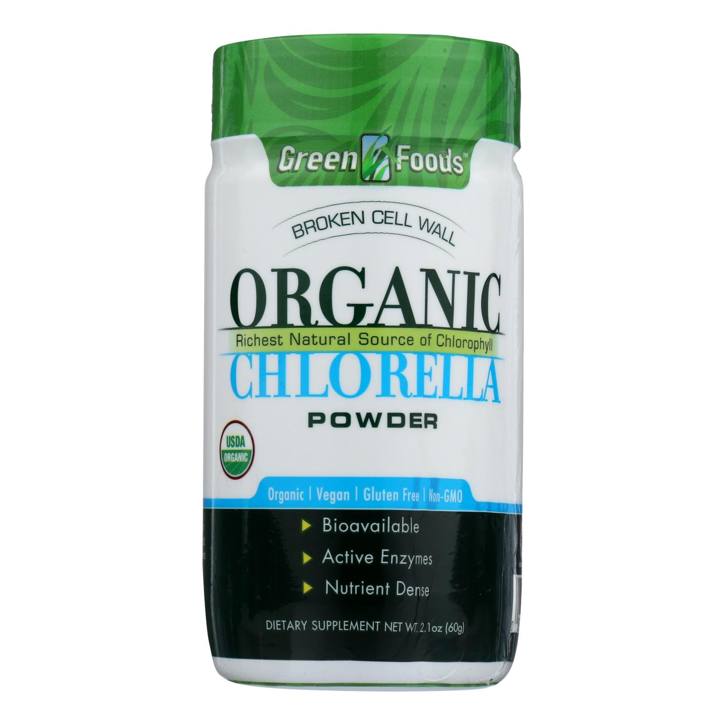 Polvo de clorella orgánica de Green Foods - 2,1 oz