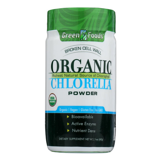 Polvo de clorella orgánica de Green Foods - 2,1 oz