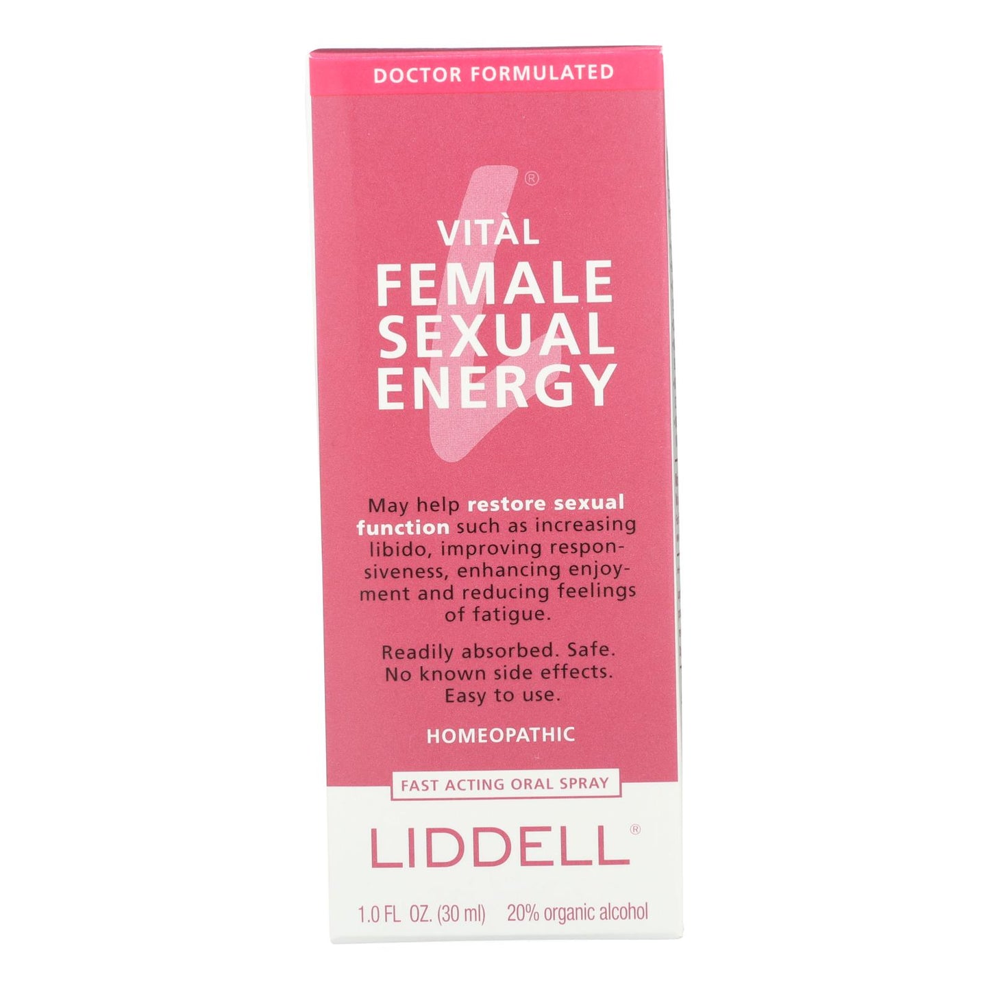 Spray homeopático para la energía sexual femenina de Liddell, 1 onza líquida