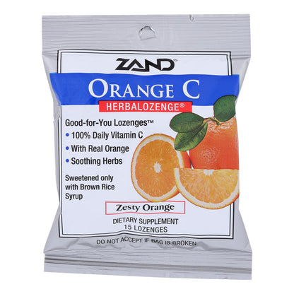 Zand Herbalozenge Orange C Naranja natural - 15 pastillas - Caja de 12