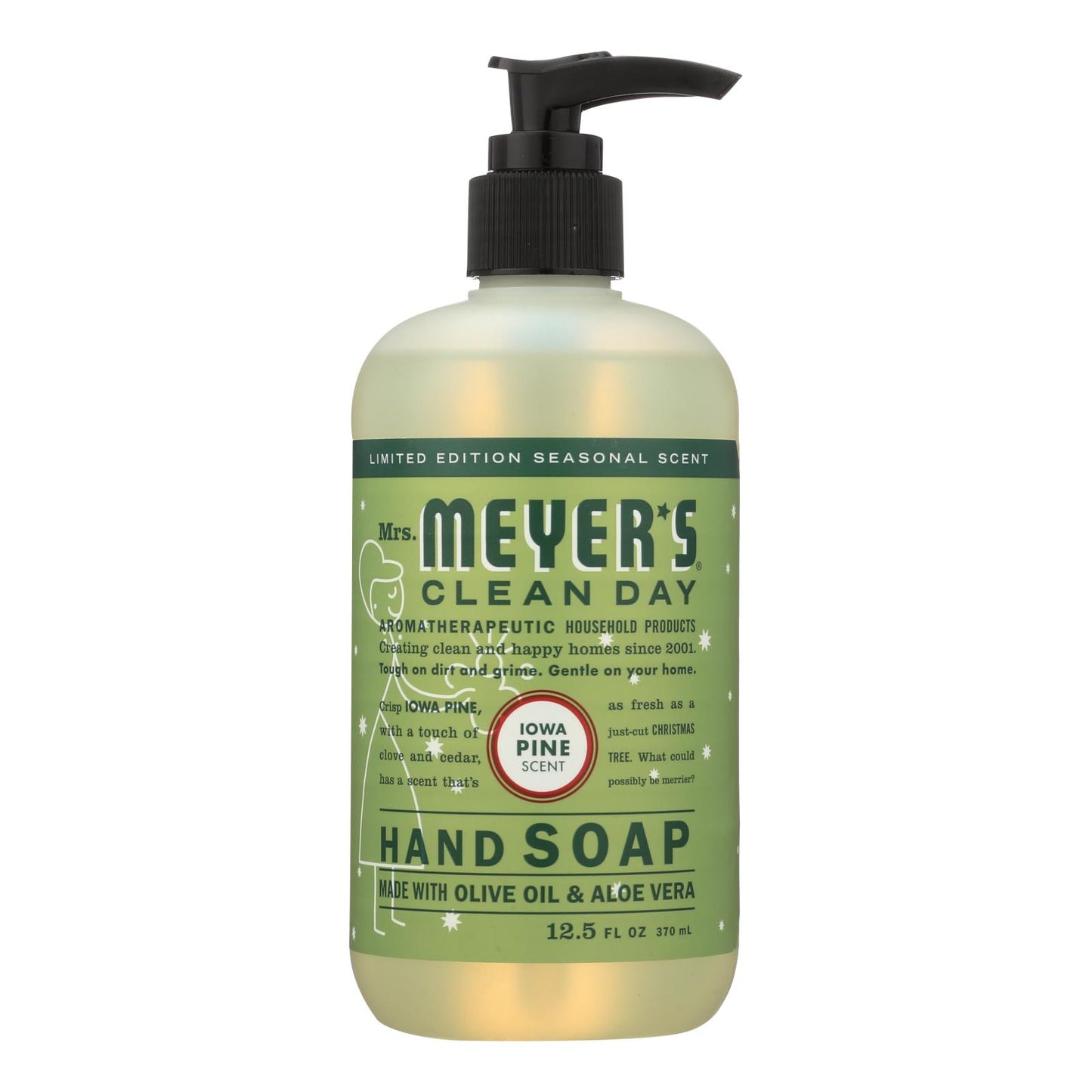 Mrs. Meyer's Clean Day - Jabón líquido para manos - Iowa Pine - Caja de 6 - 12,5 onzas líquidas.