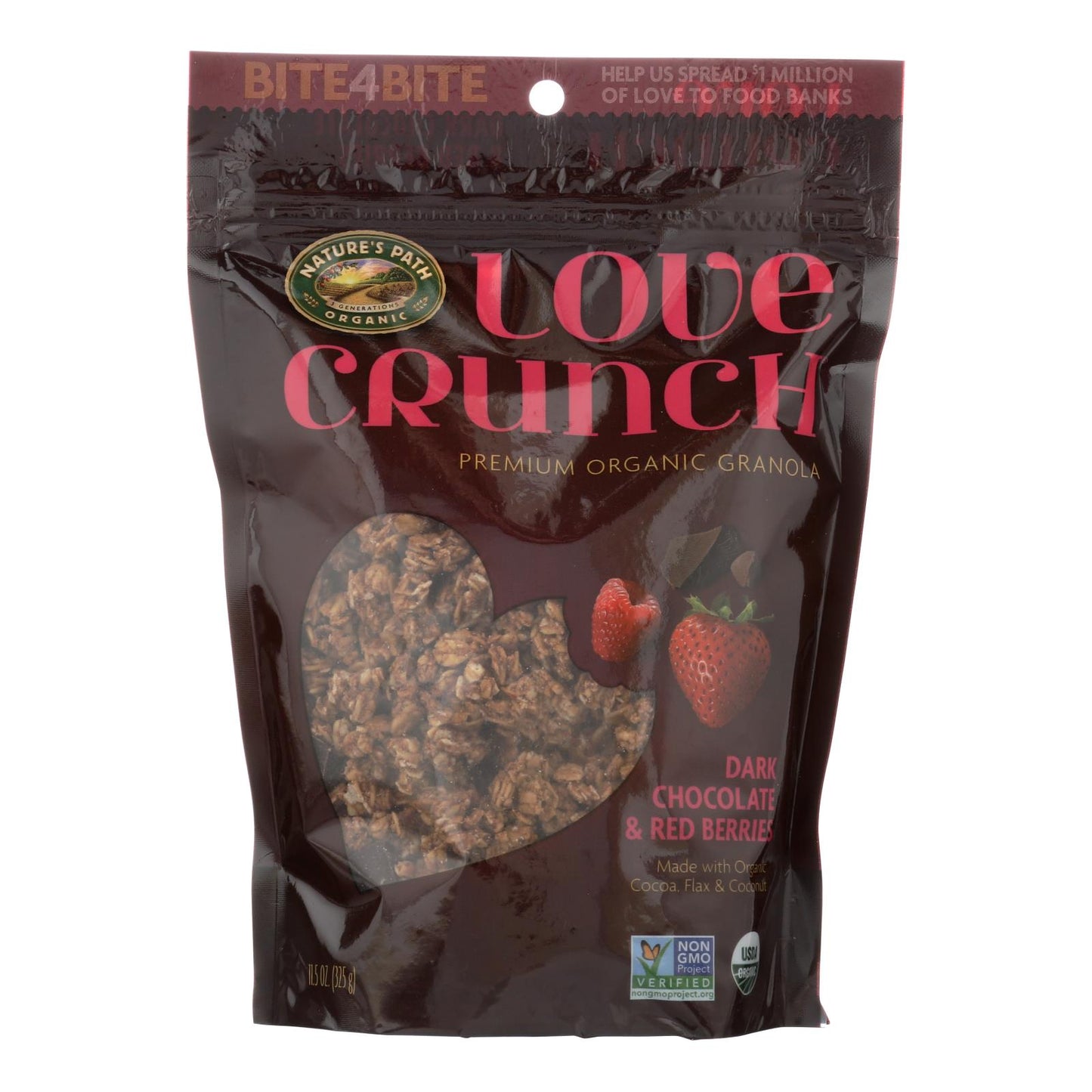 Nature's Path Love Crunch - Chocolate Ark y frutos rojos - Caja de 6 - 11,5 oz.