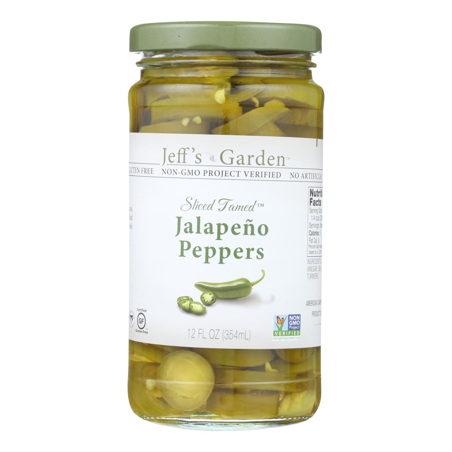 Chiles jalapeños naturales de Jeff - Jalapeños - Caja de 6 - 12 oz.