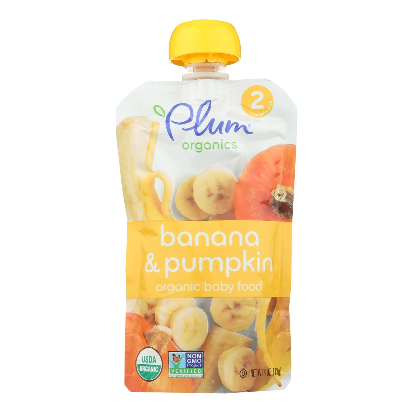 Plum Organics Baby Food - Organic -pumpkin And Banana - Stage 2 - 6 Months And Up - 3.5 .oz - Case Of 6