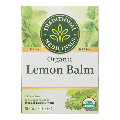 Traditional Medicinals Organic Herbal Tea - Lemon Balm Lemon Bal Og2 - Case Of 6 - 16 Bags