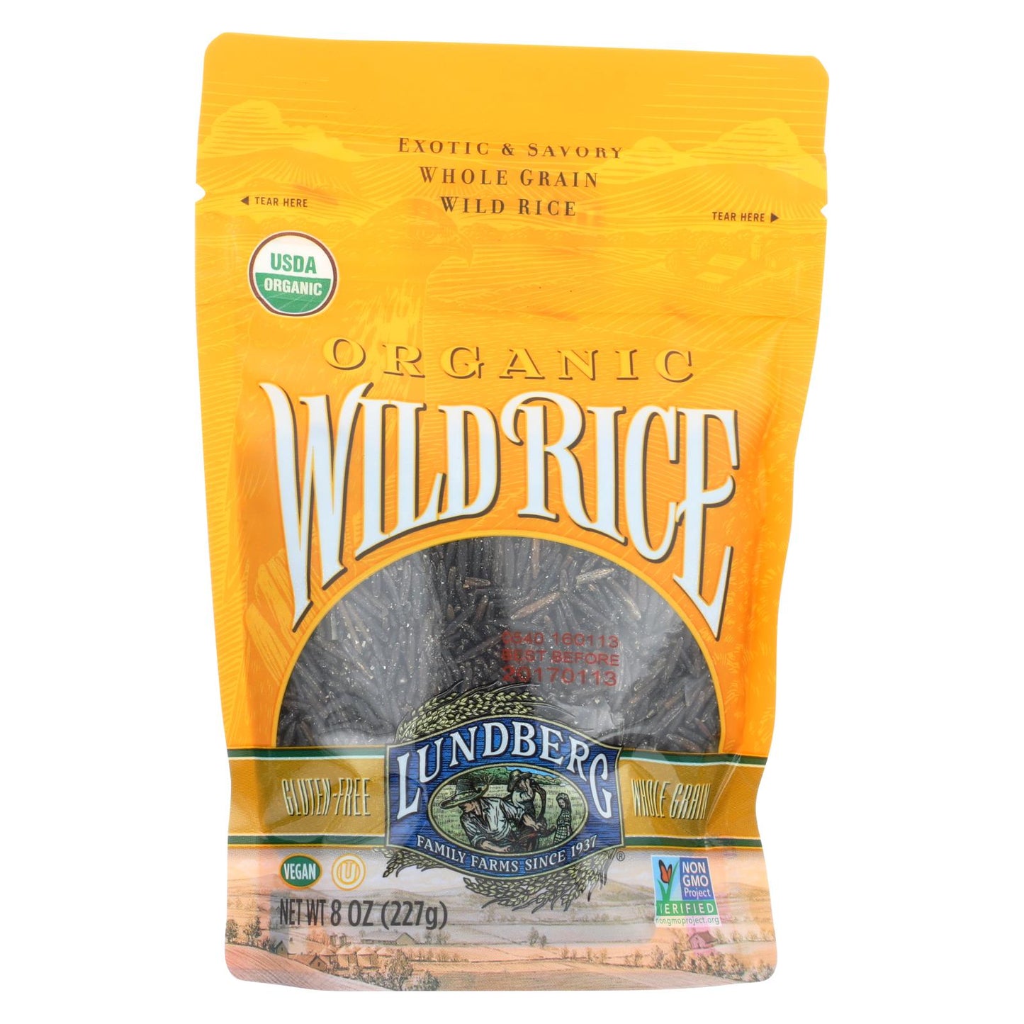 Lundberg Family Farms Organic Wild Rice - Case Of 6 - 8 Oz.