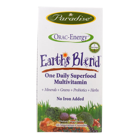 Multivitamínico Orac-Energy sin hierro de Paradise Herbs, 60 cápsulas vegetales