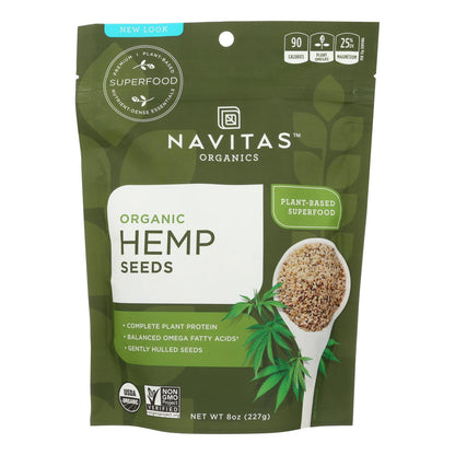 Semillas de cáñamo Navitas Naturals - Orgánicas - Sin cáscara - 8 oz - Caja de 12