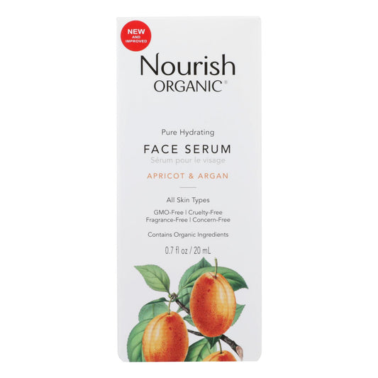 Nourish Organic Face Serum - Pure Hydrating Argan Apricot And Rosehip - .7 Oz