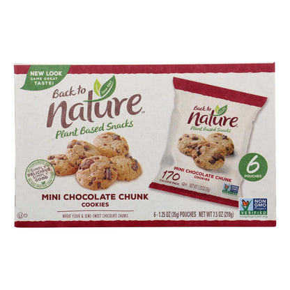 Back To Nature Cookies - Mini Chocolate Chunk - Case Of 4 - 1.25 Oz.