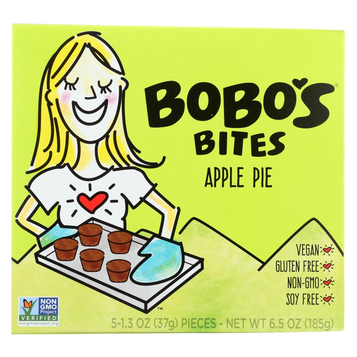 Barras de avena Bobo's - Tarta de manzana - Sin gluten - Caja de 6 - 1.3 oz.