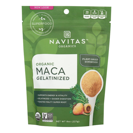 Polvo de maca de Navitas Naturals, orgánico, gelatinizado, 8 oz, caja de 12