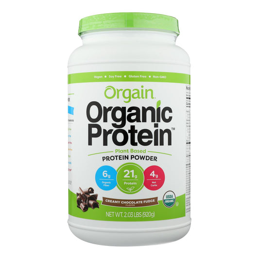 Orgain Organic Protein Powder - Plant Based - Creamy Chocolate Fudge - 2.03 Lb