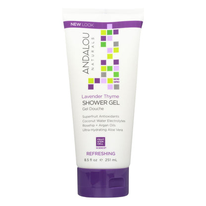 Andalou Naturals Shower Gel - Lavender Thyme Refreshing - 8.5 Fl Oz