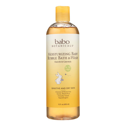 Babo Botanicals - Baby Bubble Bath And Wash - Moisturizing - Oatmilk - 15 Oz