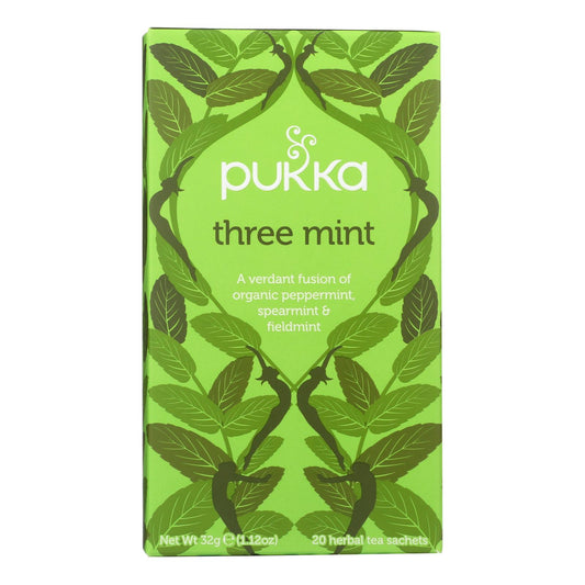 Té de hierbas Pukka - Orgánico - Tres mentas - 20 bolsitas - Caja de 6