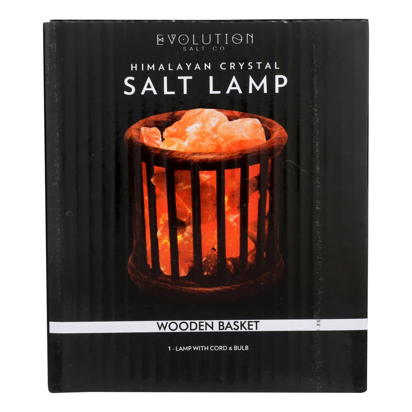 Lámpara de sal de cristal Evolution Salt - Cesta de madera - 1 unidad