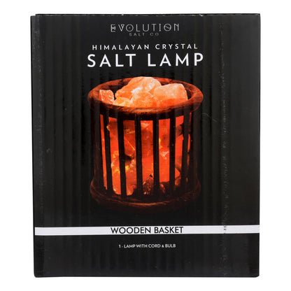 Lámpara de sal de cristal Evolution Salt - Cesta de madera - 1 unidad