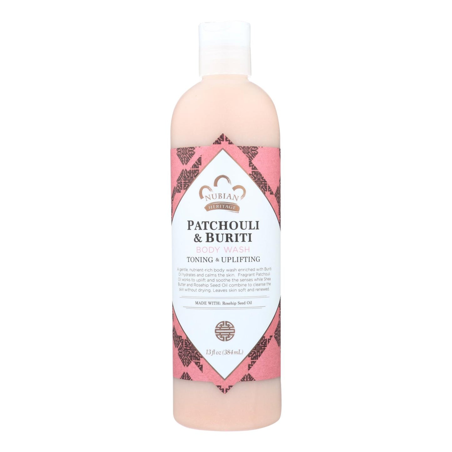 Gel de baño Nubian Heritage - Pachulí y burití - 13 oz