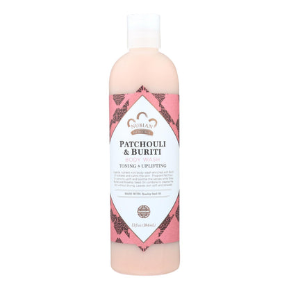 Gel de baño Nubian Heritage - Pachulí y burití - 13 oz