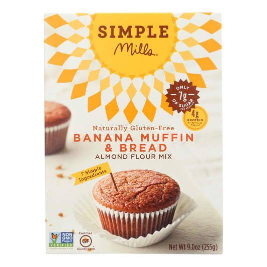 Mezcla para pan y muffins de plátano con harina de almendras Simple Mills - Caja de 6 - 9 oz.