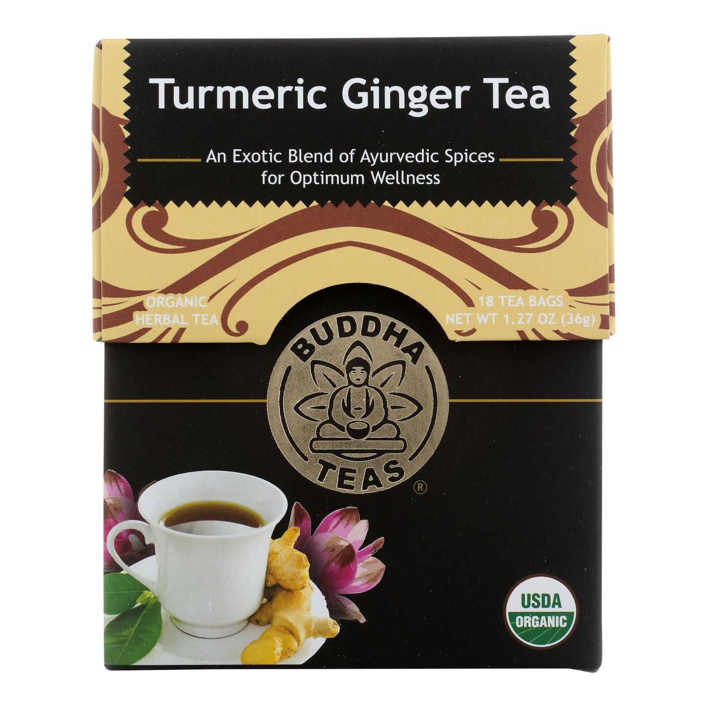 Buddha Teas -tea - Turmeric Ginger Tea - Case Of 6 - 18 Bag