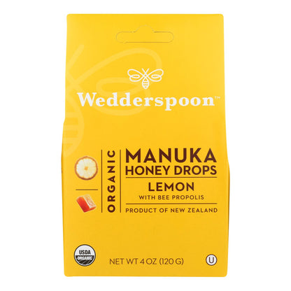 Wedderspoon Drops - Organic - Manuka - 15+ - Lemon - 4 Oz