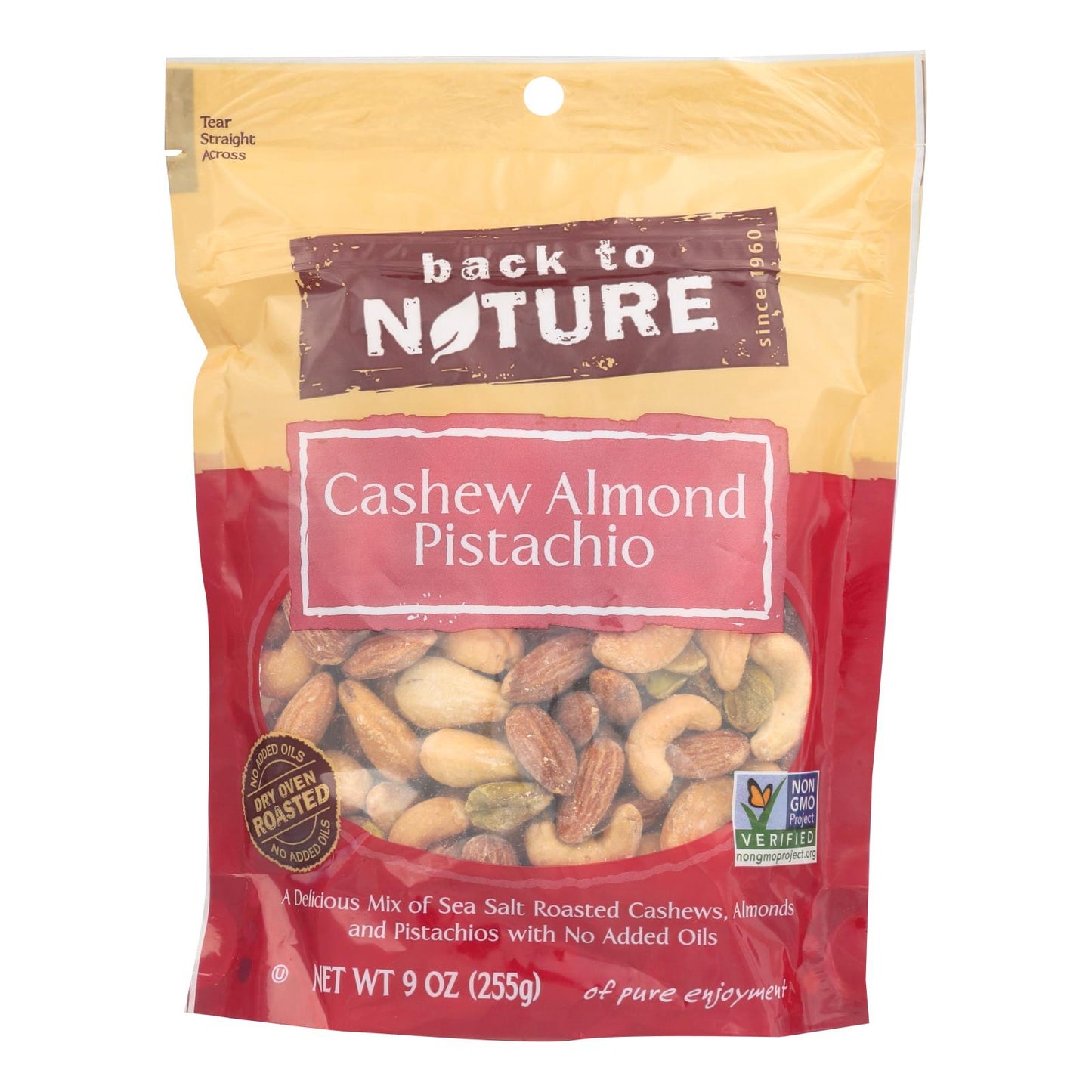 Back To Nature Cashew Almond Pistachio Mix - Case Of 9 - 9 Oz.