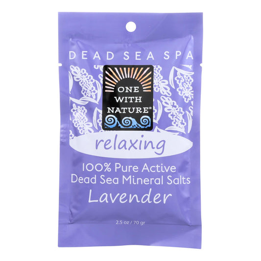 One With Nature Relaxing Lavender Dead Sea Mineral - Salt Bath - Case Of 6 - 2.5 Oz.